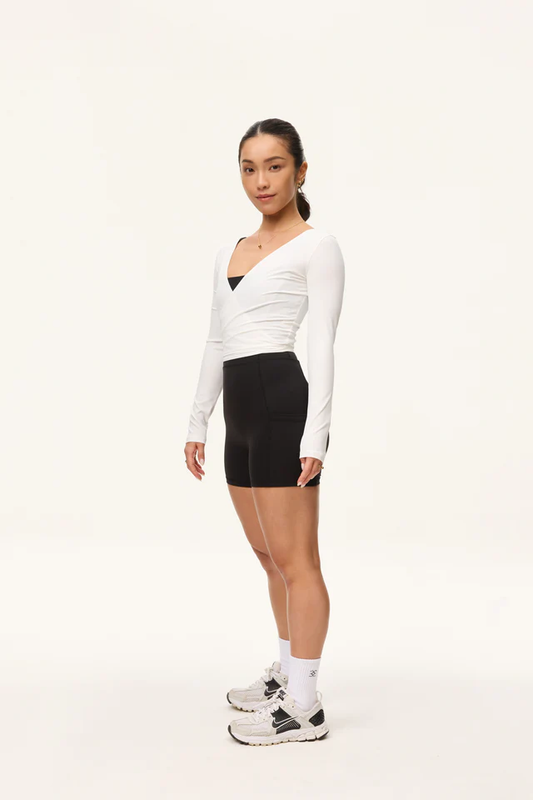 [AA x Eugena] Wrap Top (Rib) in Yoghurt